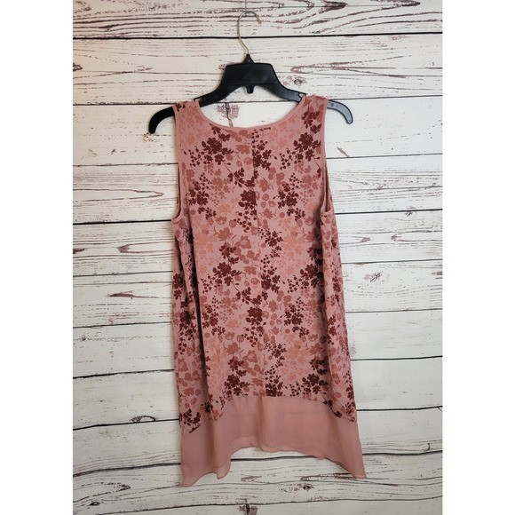 Soma Pink Red Floral Scoop Neck Sleeveless Tunic Tank Top Women's Size Medium - Picture 7 of 9